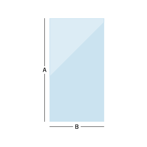 diagram drawing of a custom fixed panel, with measurement direction