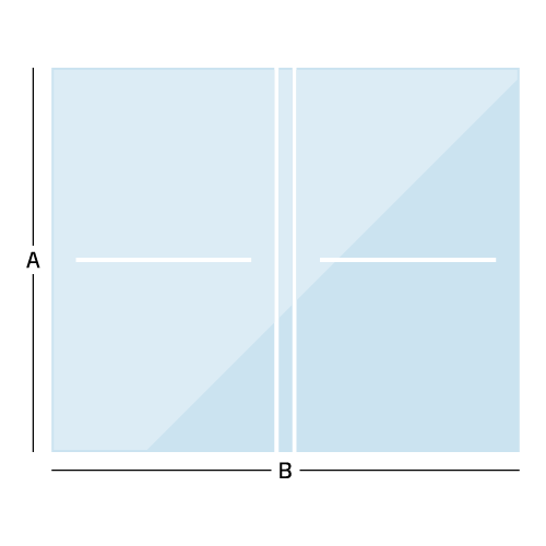 diagram drawing of custom sliders and tub sliders, with measurement direction